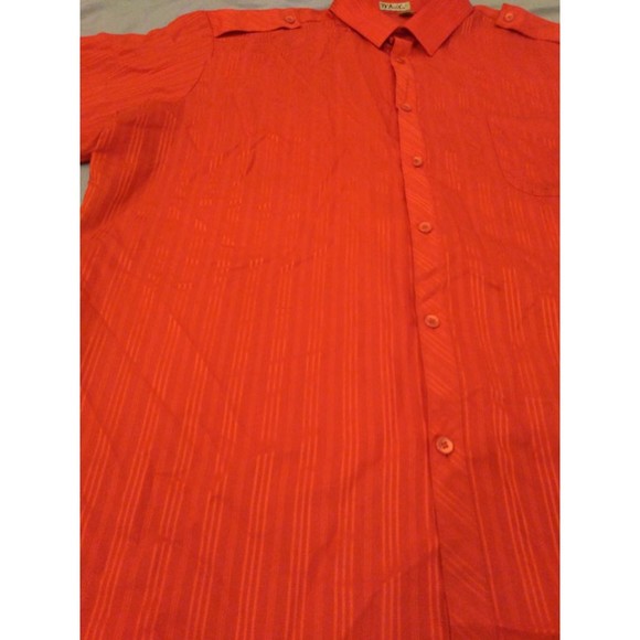 Vintage D'AVILA Red Short Sleeve Button Down Dress Shirt Size 2XL - Picture 10 of 10